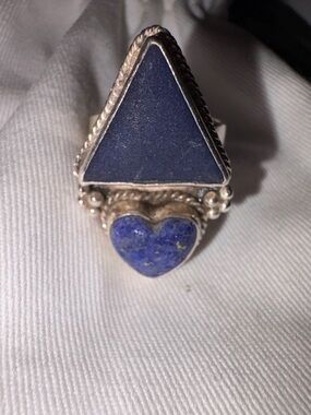 Silver and Blue Stone Women's Ring